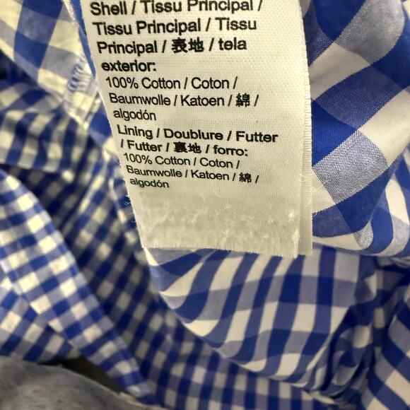 J. Crew Tiered Ruffle Sleeve Midi Dress Blue Gingham Size Medium AX872 - Picture 8 of 10